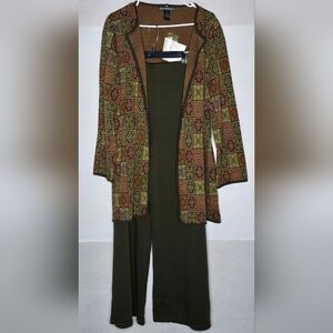 Brand New with Tags Nina Leonard Olive Green Pants Set Size XL